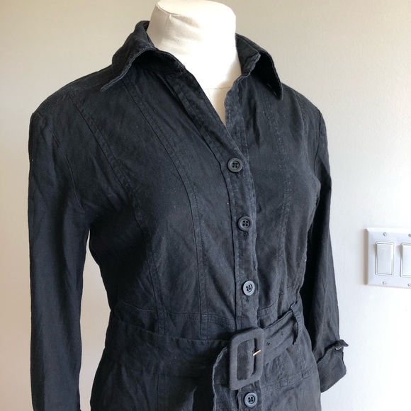 Stills Black Linen Safari Style Dress - Picture 5 of 16